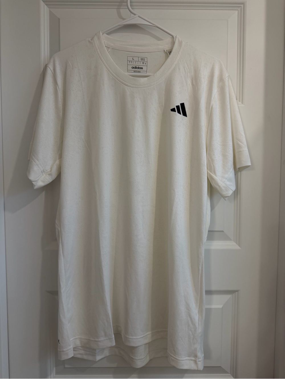 adidas Men's White Logo Crew T-Shirt